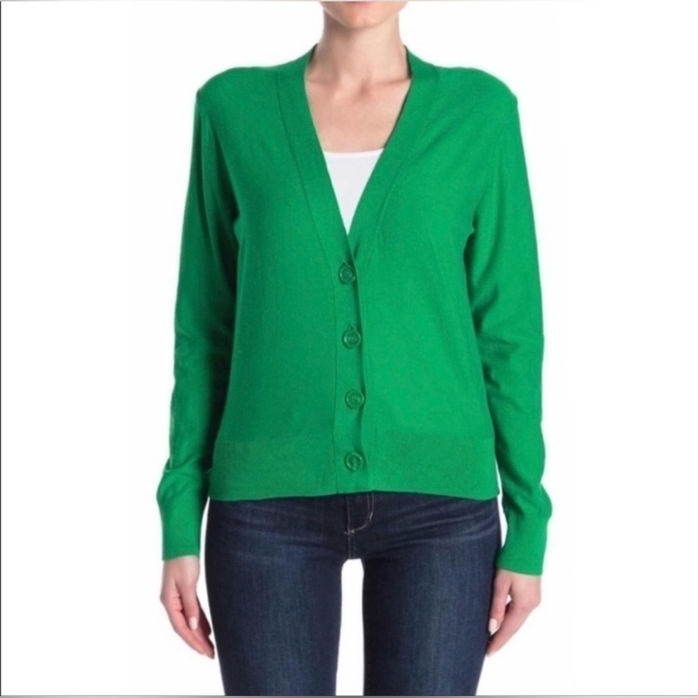 J. Crew Vibrant Green  V- neck Women's Cardigan
